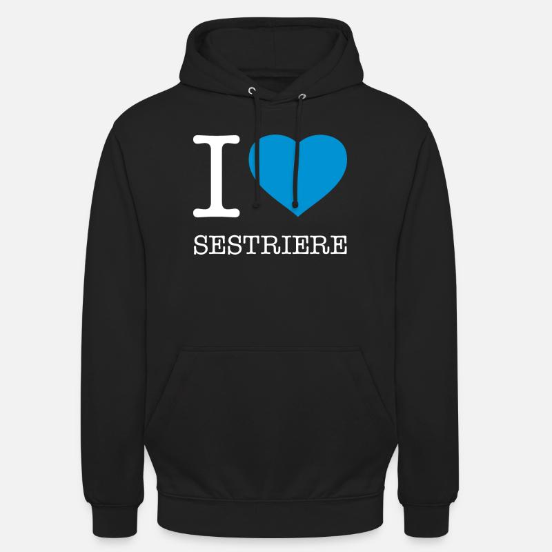 J’AIME SESTRIERE - Sweat-shirt à capuche unisexe - noir
