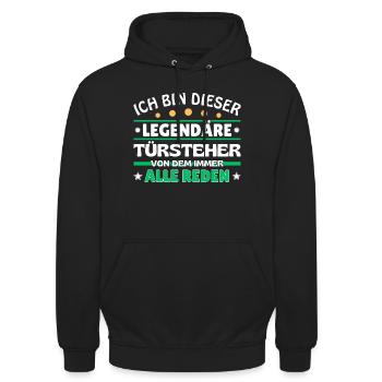 Je suis ce videur légendaire - Sweat-shirt à capuche unisexe - noir - Devant - Alina (178cm) & Michal (187cm)