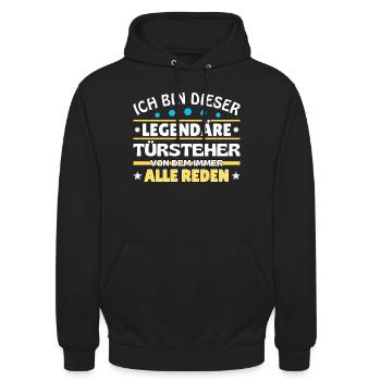 Je suis ce videur légendaire - Sweat-shirt à capuche unisexe - noir - Devant - Alina (178cm) & Michal (187cm)