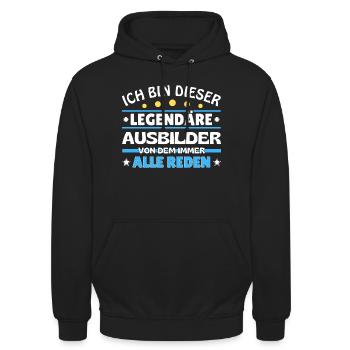Ich bin dieser legendäre Dozent - Unisex Hoodie - Schwarz - Vorne - Alina (178cm) & Michal (187cm)