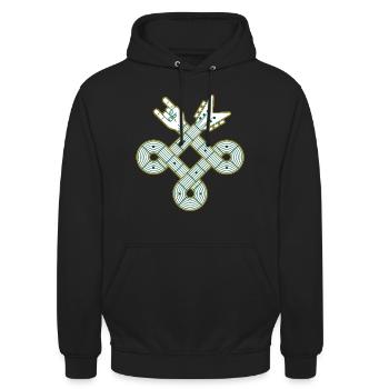 Guitare à nœud celtique - Sweat-shirt à capuche unisexe - noir - Devant - Alina (178cm) & Michal (187cm)