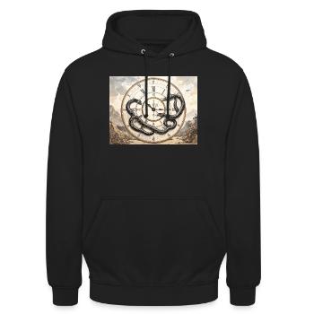 Watch Snake : mythe et temps - Sweat-shirt à capuche unisexe - noir - Devant - Alina (178cm) & Michal (187cm)