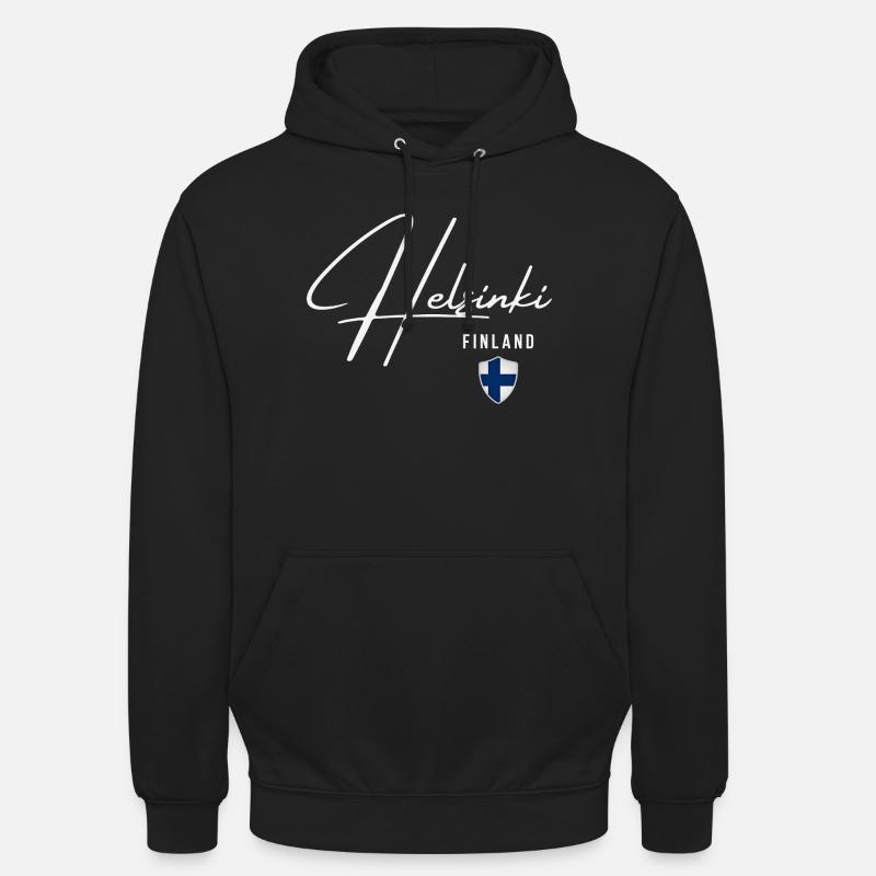 Helsinki Finlande, design élégant Helsinki - Sweat-shirt à capuche unisexe - noir