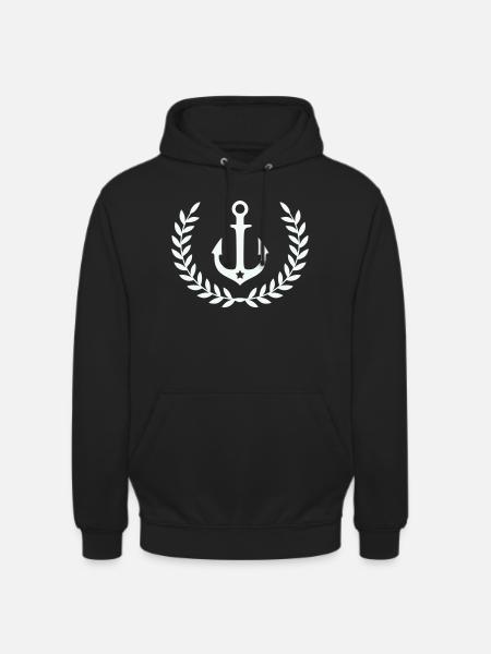 Anker im Lorbeerkranz - Unisex Hoodie - Schwarz