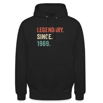 legendary since 1969 - Unisex Hoodie - black - Front - Alina (178cm) & Michal (187cm)