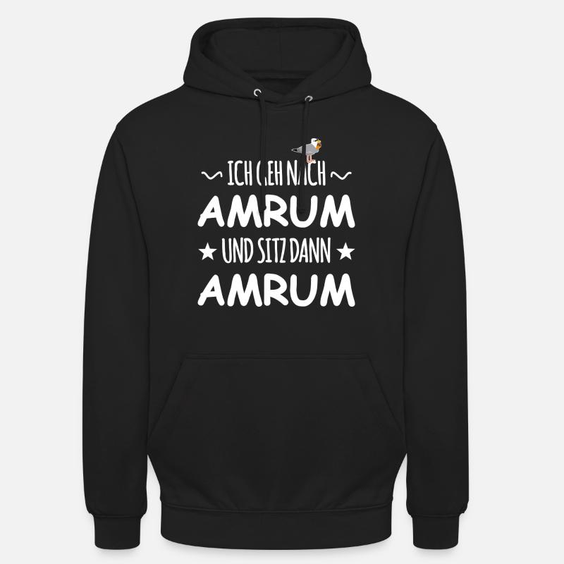 Amrum mit Schnaps Möwe - Unisex Hoodie - Schwarz