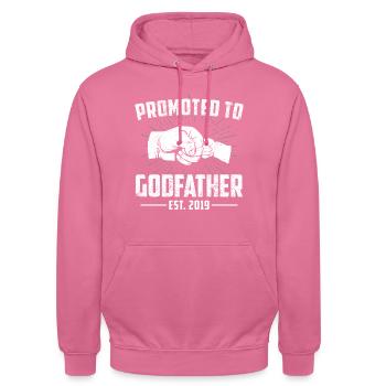 Promoted To Godfather Est. 2019 - Godfather godfather - Unisex Hoodie - pink - Front - Alina (178cm) & Michal (187cm)