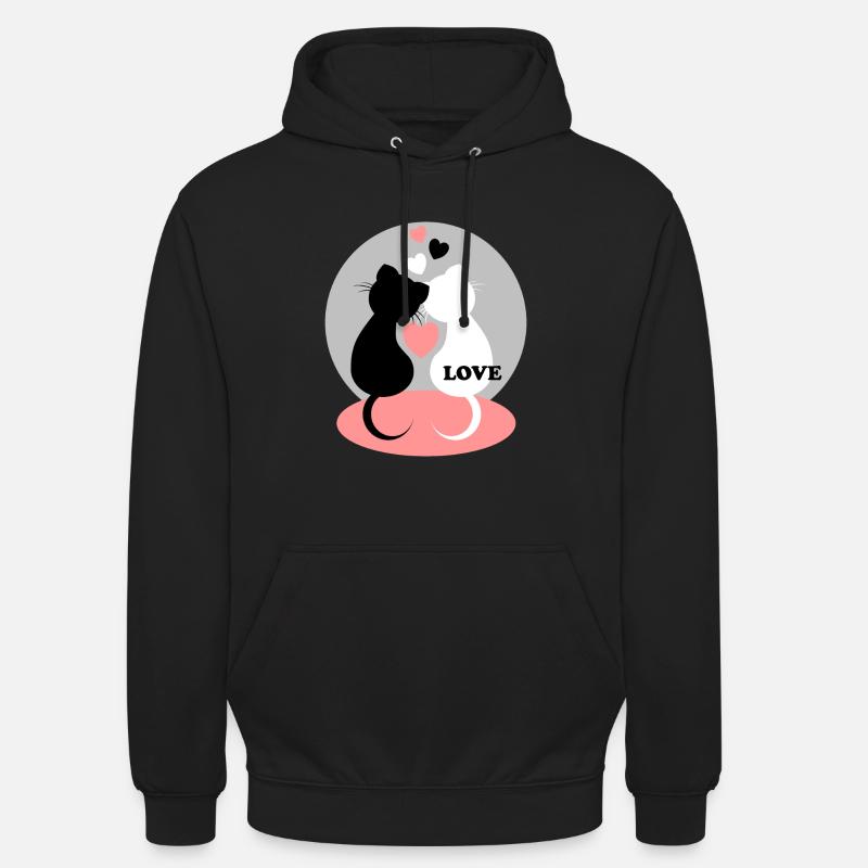 Amour de chat - Sweat-shirt à capuche unisexe - noir