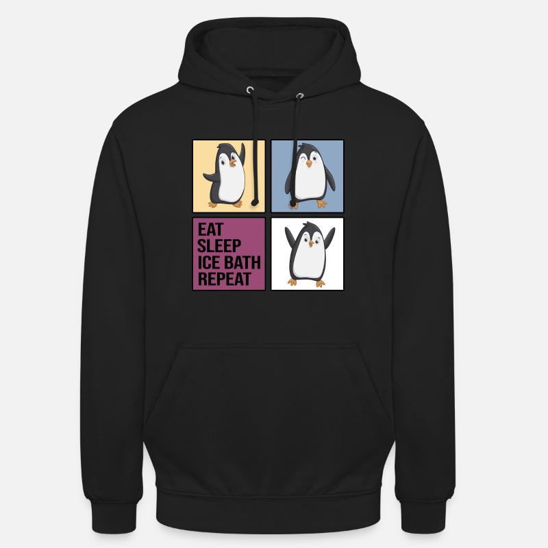 eisbader bain de glace hiverbader manger sommeil bain de glace - Sweat-shirt à capuche unisexe - noir