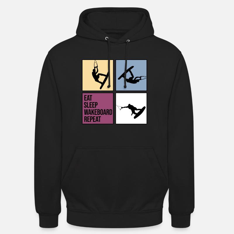 wakeboard wakeboarder cable wasserratte repeat - Unisex Hoodie - black