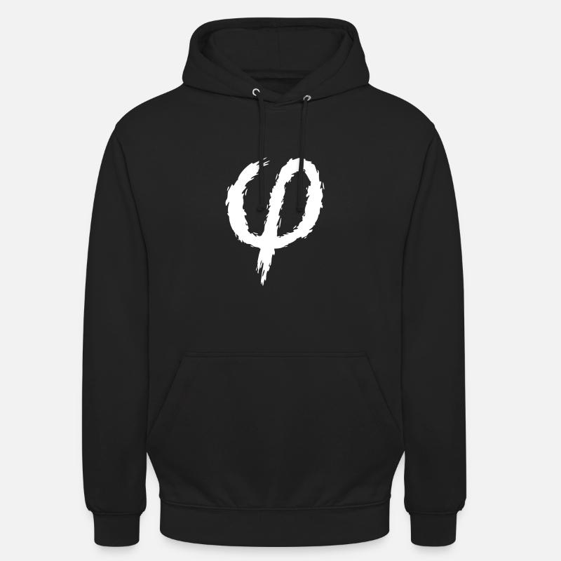 Brosse d'icône signe phi - Sweat-shirt à capuche unisexe - noir