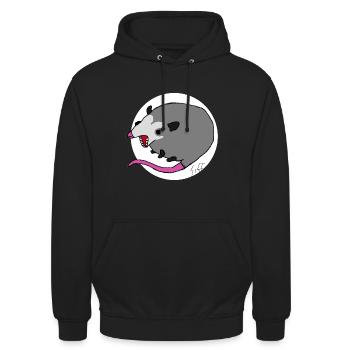 Ugly screaming Possum - Unisex Hoodie - Schwarz - Vorne - Alina (178cm) & Michal (187cm)