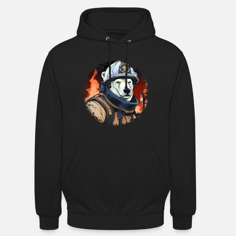 Polar Bear Fire Brigade - Unisex Hoodie - black