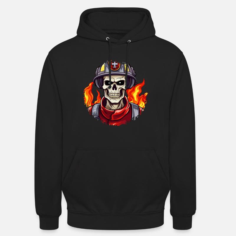 Fire Brigade Skeleton - Unisex Hoodie - black