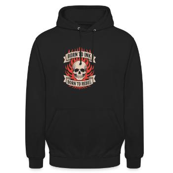 Des personnes âgées tatouées vieillissant fièrement, - Sweat-shirt à capuche unisexe - noir - Devant - Alina (178cm) & Michal (187cm)