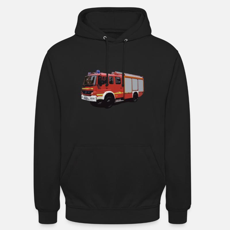 Fire department, fire engine, gift - Unisex Hoodie - black