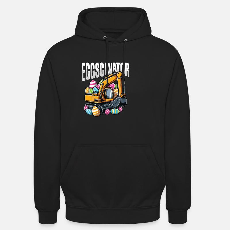 Eggscavator Lustiger Osterbagger Bagger - Unisex Hoodie - Schwarz