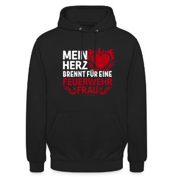 MeinHerzbrennt - Unisex Hoodie - Schwarz - Vorne - Alina (178cm) & Michal (187cm)