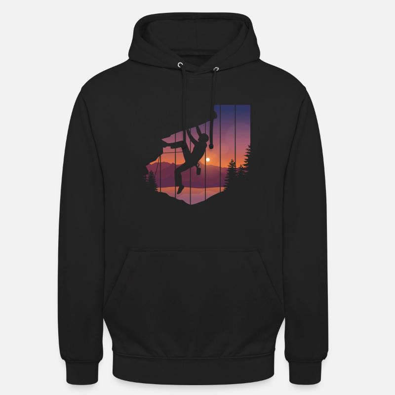 Felsklettern Kletterer Bergsteigen - Unisex Hoodie - Schwarz