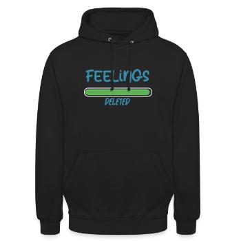 Gefühle wurden gelöscht - Unisex Hoodie - Schwarz - Vorne - Alina (178cm) & Michal (187cm)
