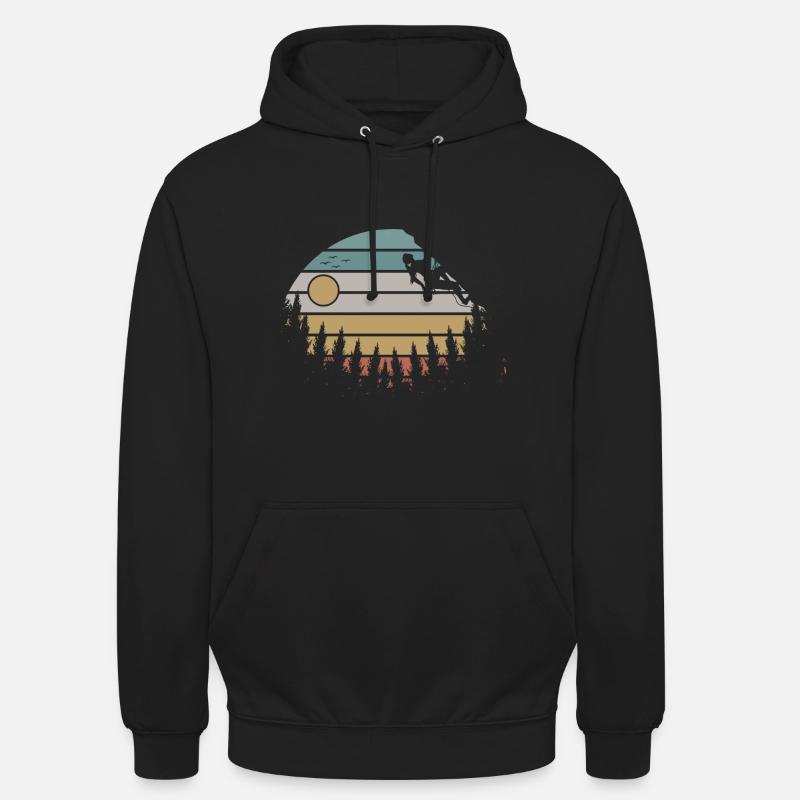 Retro Klettern Mädchen Kletterer Bouldern - Unisex Hoodie - Schwarz