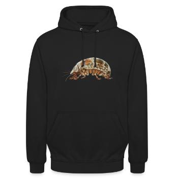 Assel - Unisex Hoodie - Schwarz - Vorne - Alina (178cm) & Michal (187cm)
