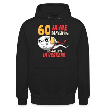 60 Geburtstag Mann Sperma 60 Jahre Rentnerin - Unisex Hoodie - Schwarz - Vorne - Alina (178cm) & Michal (187cm)