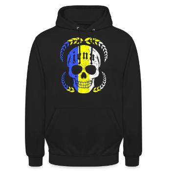 Jena Skull Vintage - Sweat-shirt à capuche unisexe - noir - Devant - Alina (178cm) & Michal (187cm)