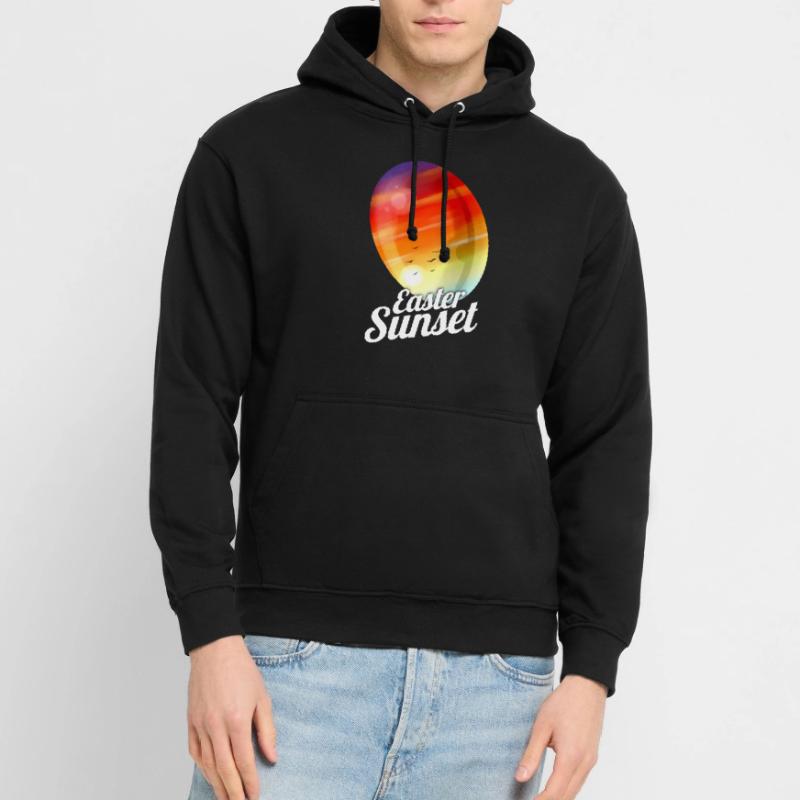 Easter Sunset Painted Easter Egg For Egg Hunt On Unisex Hoodie