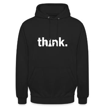 think Schach Schachbrett lustige Schachfiguren - Unisex Hoodie - Schwarz - Vorne - Alina (178cm) & Michal (187cm)