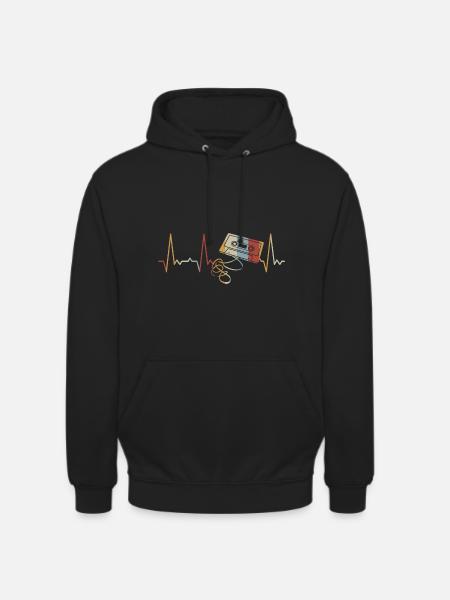 Herzschlag Kassette - Unisex Hoodie - Schwarz