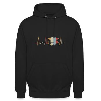 Heartbeat Graduation - Unisex Hoodie - black - Front - Alina (178cm) & Michal (187cm)