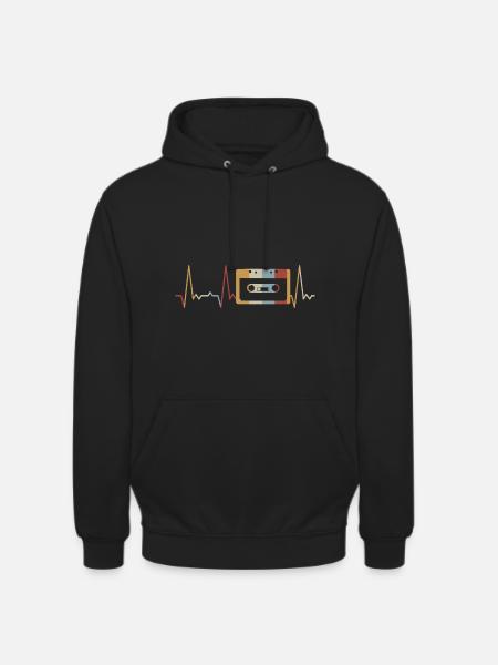 Herzschlag Kassette - Unisex Hoodie - Schwarz
