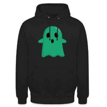 Grünes Gespenst - Unisex Hoodie - Schwarz - Vorne - Alina (178cm) & Michal (187cm)