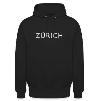 Zürich - Unisex Hoodie - Schwarz - Vorne - Alina (178cm) & Michal (187cm)
