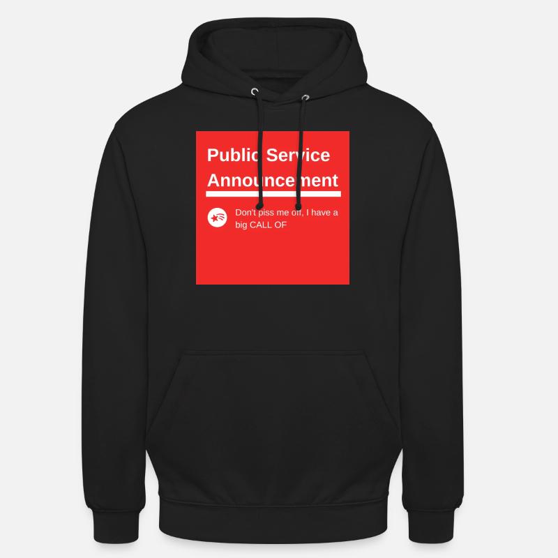 PSA - Sweat-shirt à capuche unisexe - noir