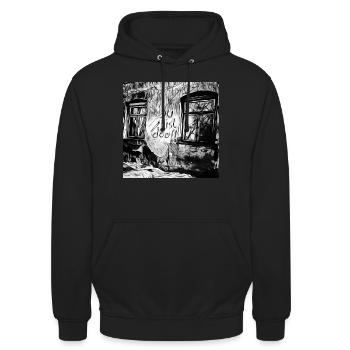 Du bist doof - Unisex Hoodie - Schwarz - Vorne - Alina (178cm) & Michal (187cm)