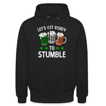 St. Patricks Day Irland Flagge Bier Kleeblatt - Unisex Hoodie - Schwarz - Vorne - Alina (178cm) & Michal (187cm)