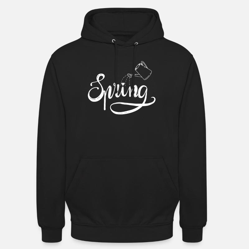 Spring Spring Beginning Garden Watering Lettering - Unisex Hoodie - black