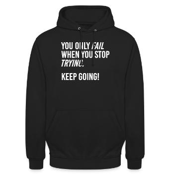 Keep going - Unisex Hoodie - black - Front - Alina (178cm) & Michal (187cm)