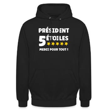Président - Sweat-shirt à capuche unisexe - noir - Devant - Alina (178cm) & Michal (187cm)