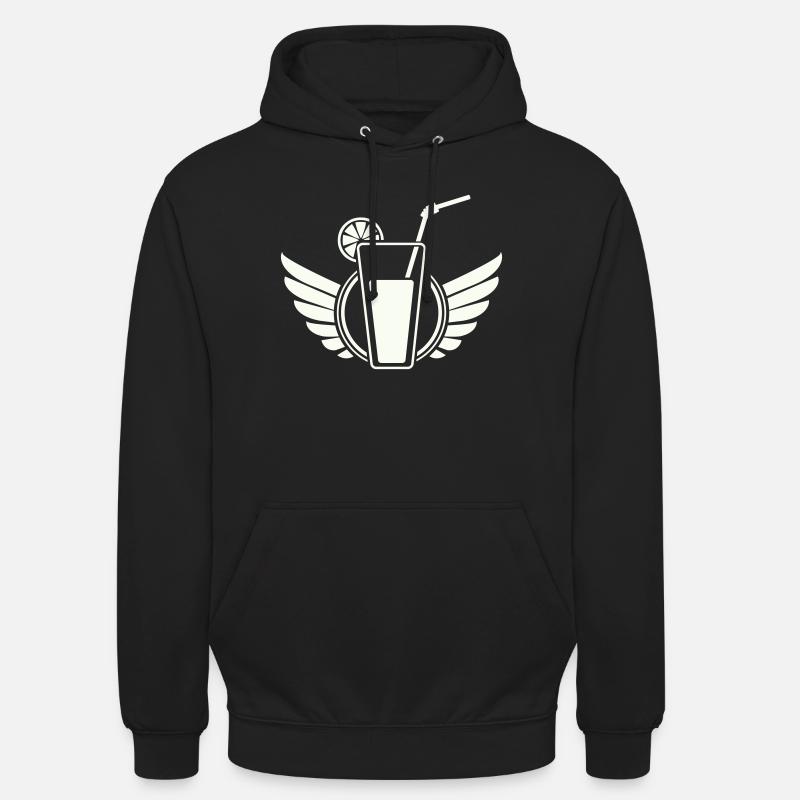 Wing cocktail with lemon slice - Unisex Hoodie - black