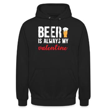 La bière est mon art de bière artisanale drôle de Saint-Valentin - Sweat-shirt à capuche unisexe - noir - Devant - Alina (178cm) & Michal (187cm)