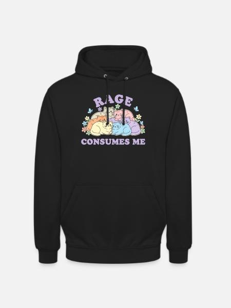 Pastel Cats Cuddly Cloud - Unisex Hoodie - black