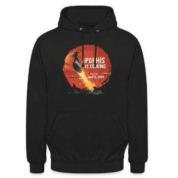 Apophis 13.04.2029 / Interstellar Object 99942 - Unisex Hoodie - black - Front - Alina (178cm) & Michal (187cm)
