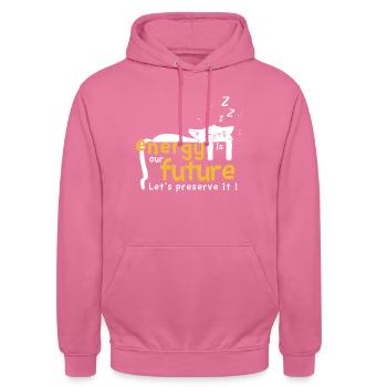 Energy Our Future – Change le Monde avec Style - Sweat-shirt à capuche unisexe - rose - Devant - Alina (178cm) & Michal (187cm)