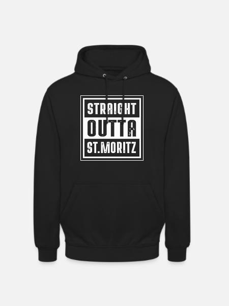 STRAIGHT OUTTA ST MORITZ - Unisex Hoodie - Schwarz