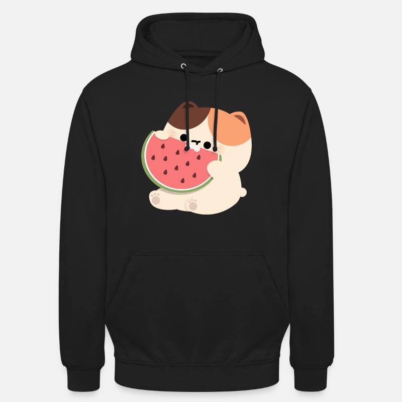 Tortie Chat Pastèque - Sweat-shirt à capuche unisexe - noir