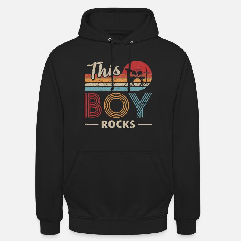 Ce garçon rocks batteur - Sweat-shirt à capuche unisexe - noir