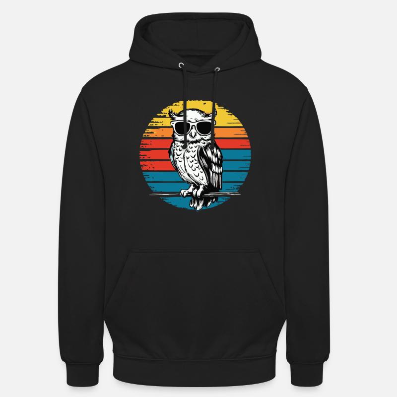 Nachteule Eule Eulen Vogel - Unisex Hoodie - Schwarz
